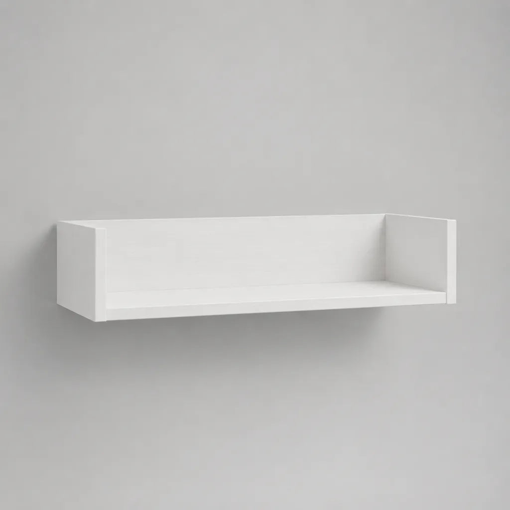 Rechteckiges Wandregal Schweberegal aus lackierter MDF-Platte, Weiß, 60 × 15 × 20 cm