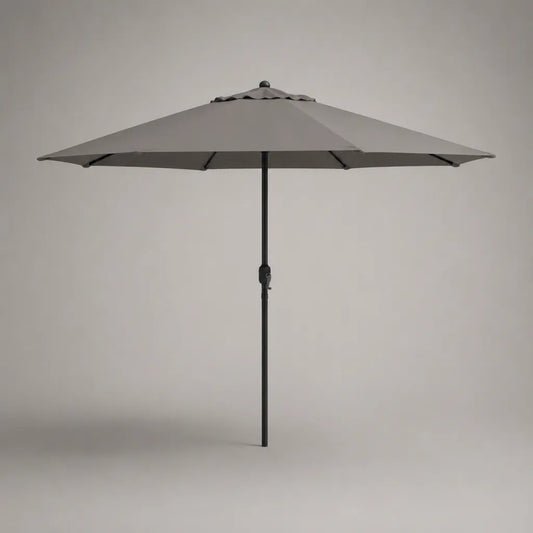 Quadratischer Sonnenschirm 300 × 300 cm, Taupe, Polyester, Stahlgestell, mit Handkurbel